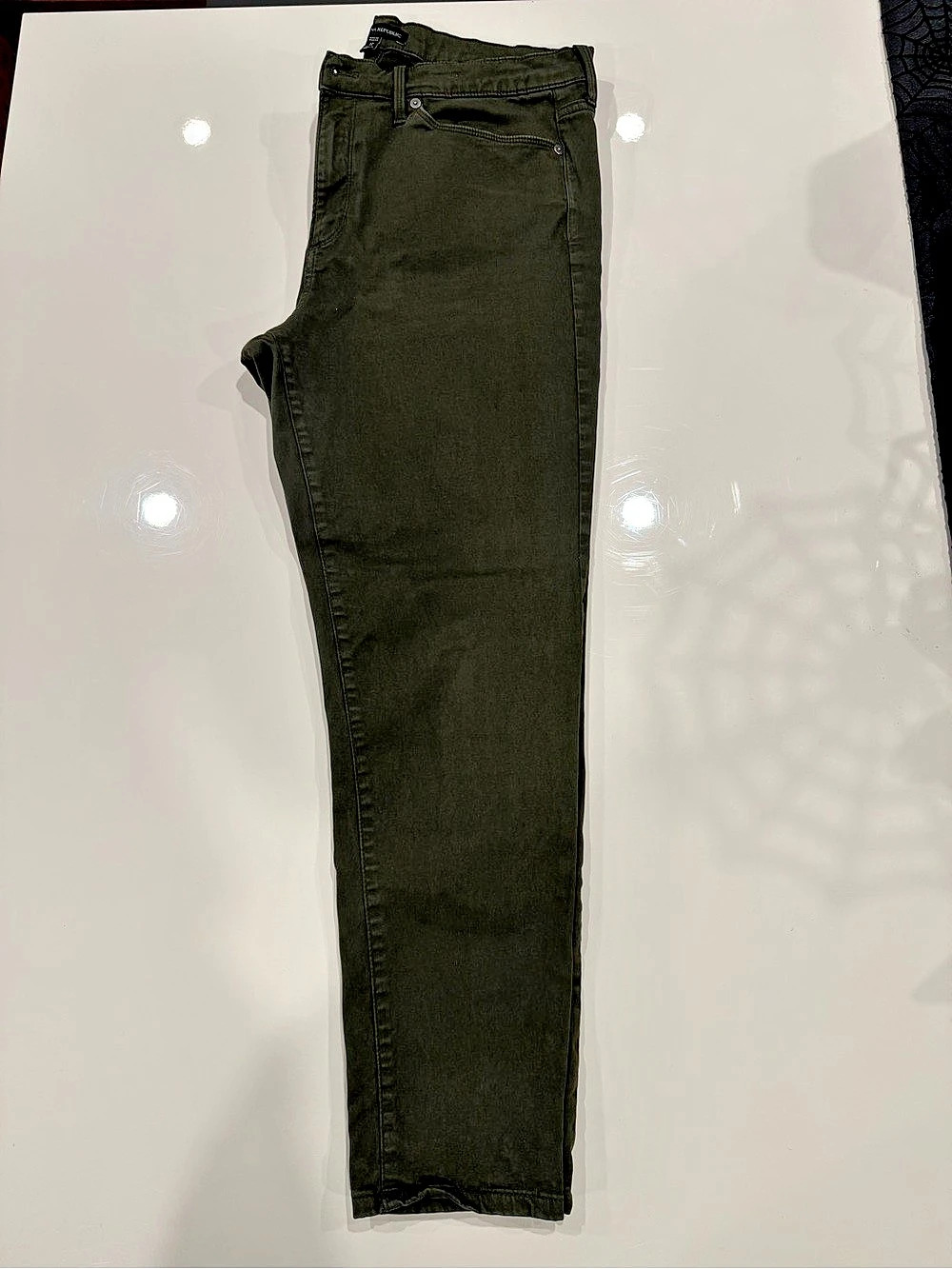 Banana Republic Skinny Pants in dark green